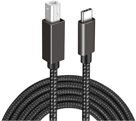 Naxius USB 2.0 Cable USB-C male - USB-B 66W White 1.5m