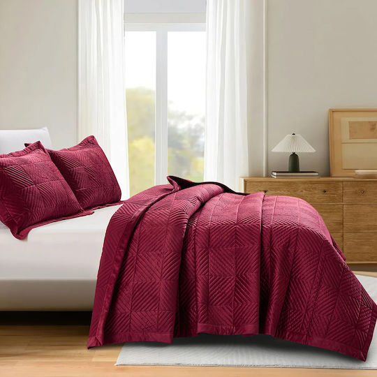 Liolios Home Κουβερλί King Size Burgundy 260x240cm