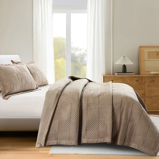 Liolios Home Κουβερλί Υπέρδιπλο Taupe 220x240cm
