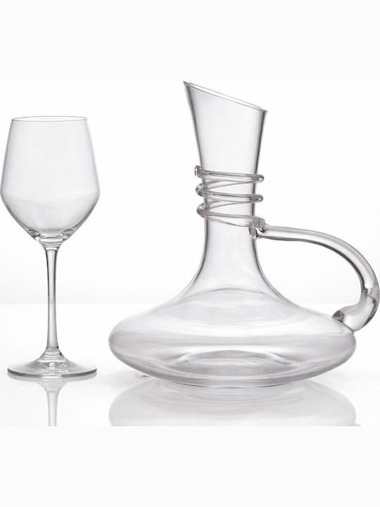 Wedding Carafe Set with Wine Glass made of Crystal 2pcs