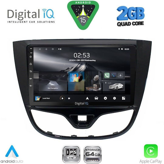Digital IQ Ηχοσύστημα Αυτοκινήτου για Opel Karl 2014-2019 (Bluetooth/USB/WiFi/GPS/Apple-Carplay/Android-Auto) με Οθόνη Αφής 10"