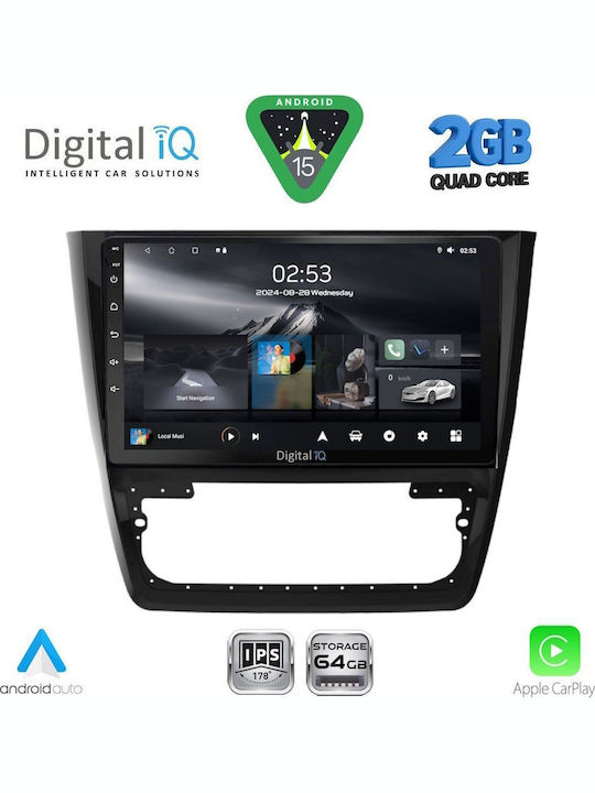 Digital IQ Car Audio System for Skoda Yeti 2014-2017 (Bluetooth/USB/WiFi/GPS/Apple-Carplay/Android-Auto) with Touch Screen 10"
