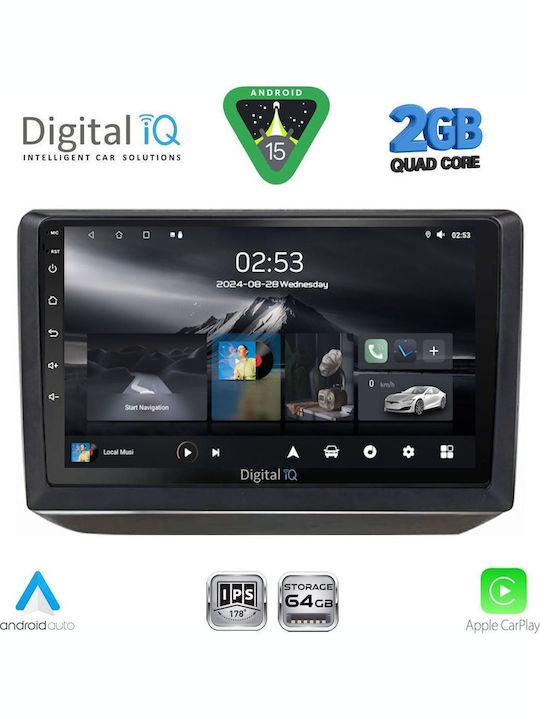 Digital IQ Car Audio System for Skoda Fabia 2008-2014 (Bluetooth/USB/WiFi/GPS/Apple-Carplay/Android-Auto) with Touch Screen 10"