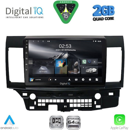 Digital IQ Car Audio System for Mitsubishi Lancer 2008-2017 (Bluetooth/USB/WiFi/GPS/Apple-Carplay/Android-Auto) with Touch Screen 10"