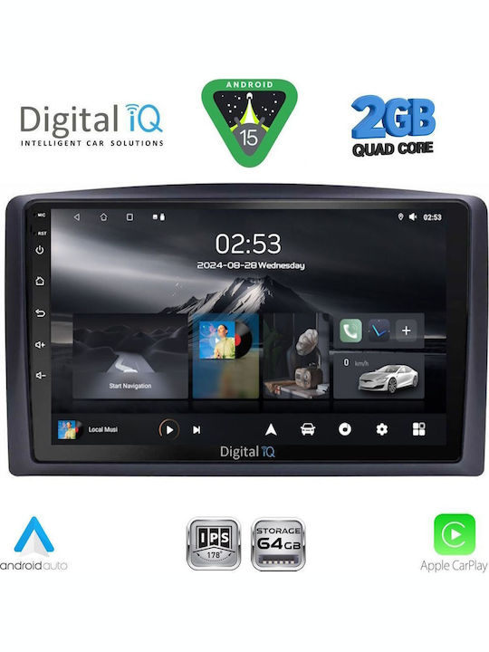 Digital IQ Car Audio System for Mercedes-Benz Vito / Viano 2015-2022 (Bluetooth/USB/WiFi/GPS/Apple-Carplay/Android-Auto) with Touch Screen 10"