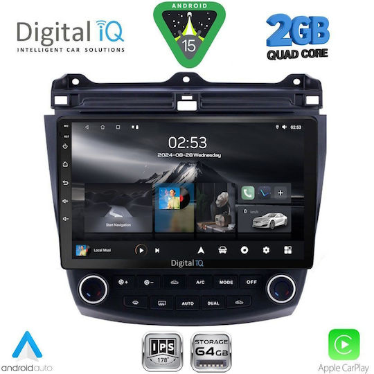 Digital IQ Ηχοσύστημα Αυτοκινήτου για Honda Accord 2003-2007 (Bluetooth/USB/WiFi/GPS/Apple-Carplay/Android-Auto) με Οθόνη Αφής 10"