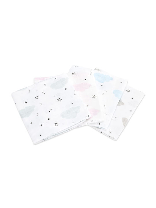 Navaris Muslin Swaddle Wraps Multicolour 80x80cm. 4pcs