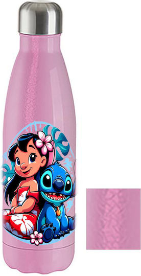Μπουκάλι Θερμός Lilo & Stitch 500ml Ροζ Crackle