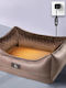 Heated Dog & Cat Bed 5v Kourk – L55xW40xH25cm – Memory Foam – 3 Heat Levels – Removable Washable Cushions – Brown