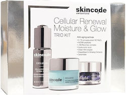 Skincode Cellular Renewal Moisture & Glow White Trio Kit Комплект за грижа за кожата за Против стареене, Хидратация & Блясък Skincode Cellular Renewal Moisture & Glow White Trio Kit Комплект за грижа за кожата за Против стареене, Хидратация & Блясък