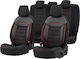 Car Cover Set 11pcs Leatherette Design Black