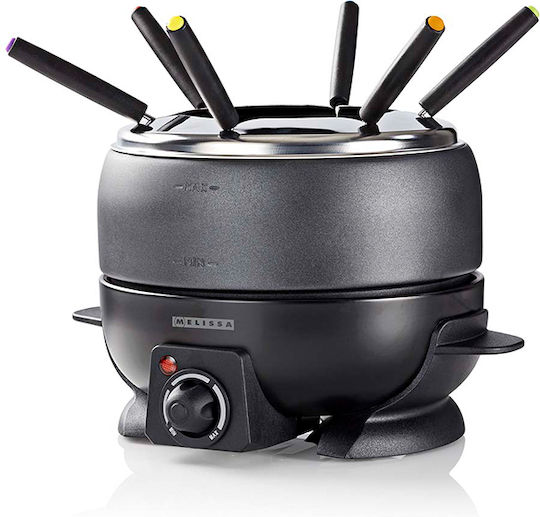 Melissa Electric Metallic Fondue Pot Black 25x16.5x21.5cm