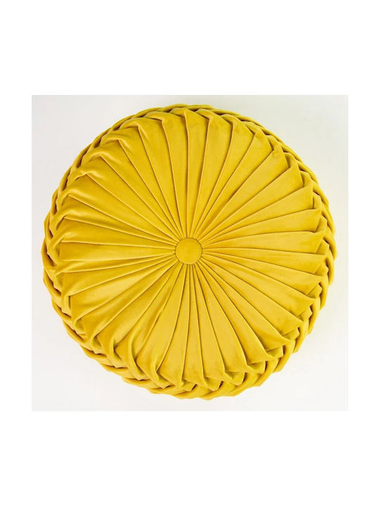 Liolios Home Μαξιλάρι Καναπέ από Βελούδο Yellow 42x42εκ.