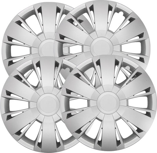Mammooth Car Hubcap Set 15" 4pcs Silver