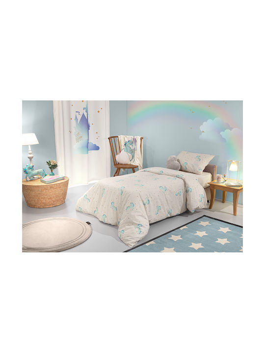 Saint Clair Sheet Set Single Cotton Pinto Aqua ...