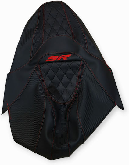 Sr 200 Gt 2023 Aprilia Anti-Slip Quilted Baklavadoto Seat Cover Red Stitches Logo