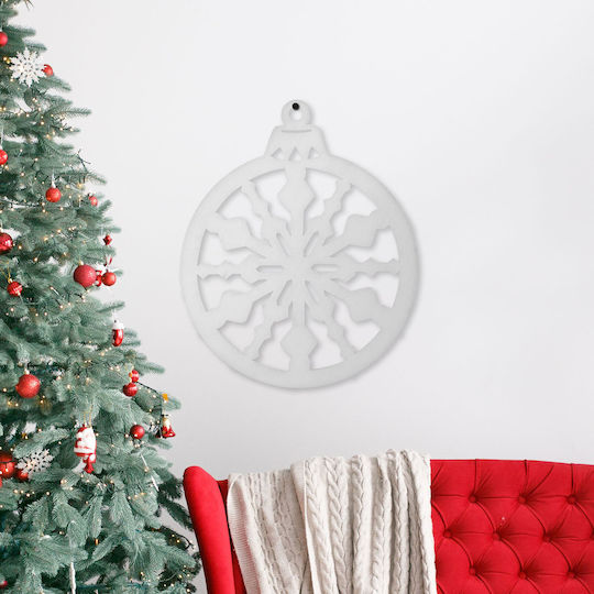 Wall Decor Christmas Christmas Tree Ornament 39.5 X 42 Cm White Gold