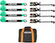 Vevor Wheel Chock Tie Down Kit Car Towing Strap Tire Type Kit Car Tie Down Heavy Duty Hook Break Strength 4540 Kg & Working Load 1512 Kg Motorcycle Tie Down System O Ring Atv Suv