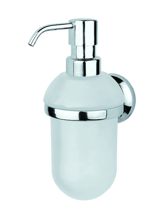 Bronze Art Επιτοίχιο Dispenser Γυάλινο Ασημί