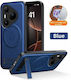 Luxury Hybrid Back Cover Piele Albastru (Huawei Pura 80 Ultra)