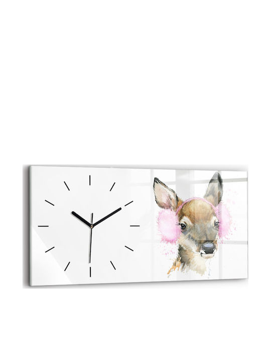 Tulup Deer Glass Kids Wall Clock 60x30cm