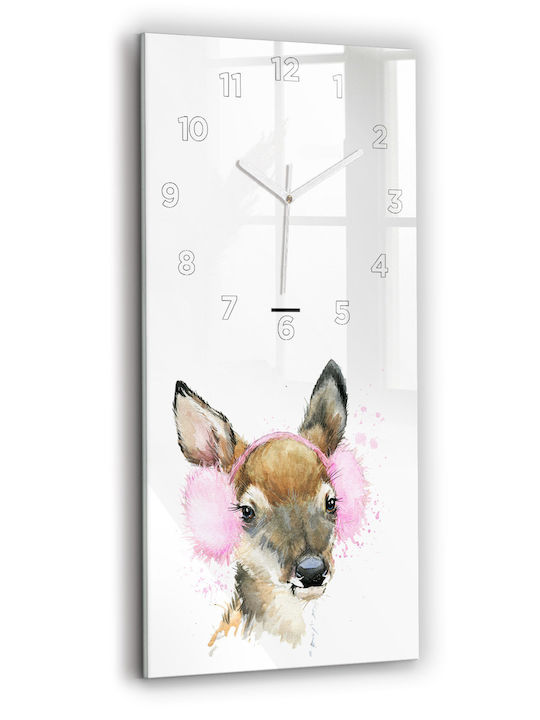 Tulup Kids Wall Clock Deer Glass 30x60cm