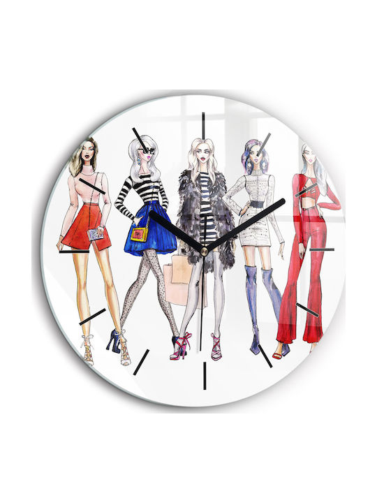 Tulup Kids Wall Clock Modern Girls Glass