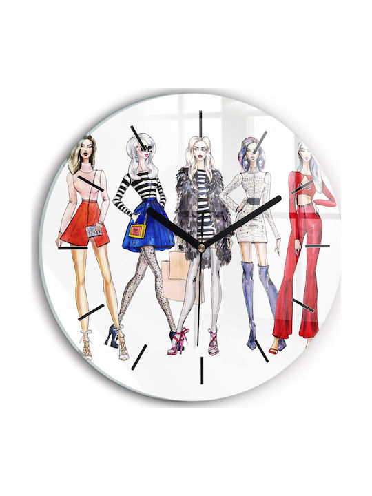 Tulup Modern Girls Kids Wall Clock Glass