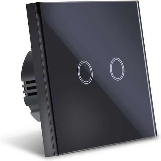Techstar Touch Switch Tempered Glass Modern Design Led Lighting 2 Phases Black
