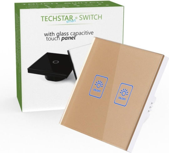 Techstar Tg02 Touch Switch Tempered Glass Modern Design Led Lighting 2 Phases Gold