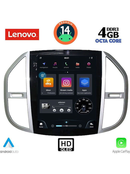Lenovo Sistem Audio Auto pentru Mercedes-Benz Vito 2015 (Bluetooth/USB/WiFi/GPS/Apple-Carplay/Android-Auto) cu Ecran Tactil 5.1"