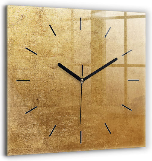 Tulup Leise Wanduhr Glas Gelb 60x60cm