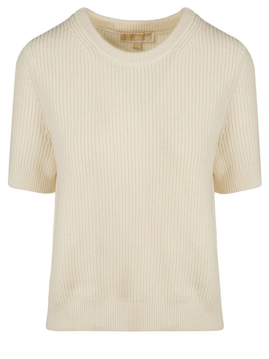 Michael Kors Women's Blouse Short Sleeve Beige