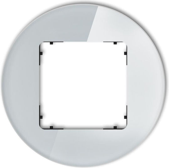 Icon Universal Wechselrahmen Einfache Runde Glas-Effekt Rahmen Graues Unterteil Schwarz 15-12-irso-1