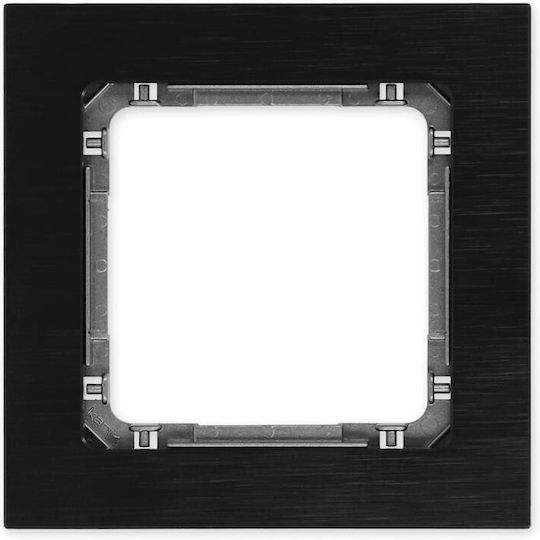 Deco Universal Frame Single Brushed Aluminum Frame Black Bottom Graphite 12-11-dra-1