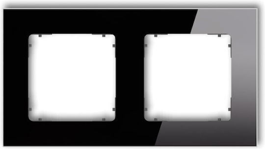 Icon Universeller Rahmen Doppelquadrat Glas-Effekt Rahmen Schwarzes Bottom Graphit Matt 12-28-irsk-2