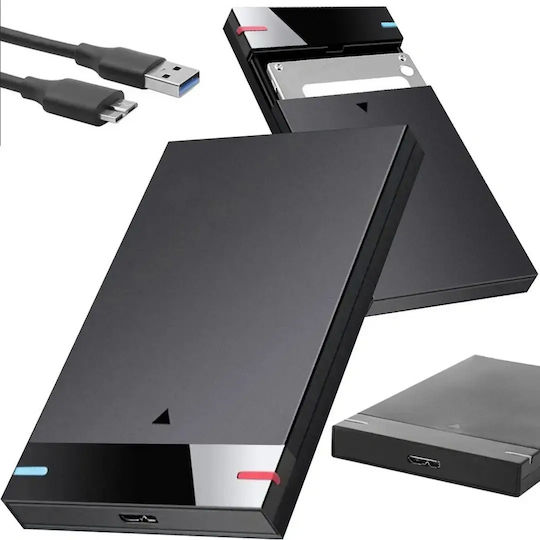 Твърд диск кутия 2.5" SATA III с връзка SATA / USB 3.0 в Черен цвят