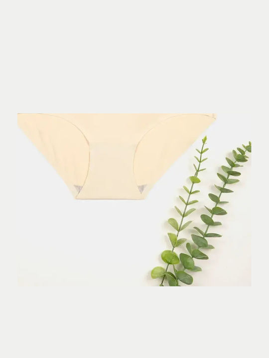 Damen-Slips Basic Nahtlos Beige Größe Xl