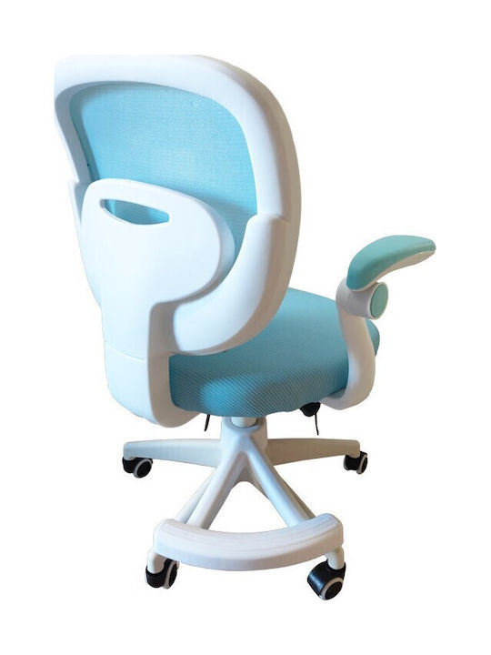 Desk Chair with Armrests Light Blue 47x56x80cm