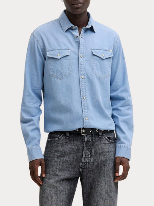 Jack & Jones Μακρυμάνικo Τζιν Πουκάμισο σε Κανο...