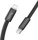 Hoco Равен USB 2.0 Кабел USB-C мъжки - USB-C мъжки 60W Черен 1м