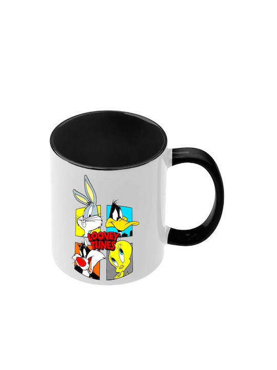 Чаша Looney Tunes Черна Дръжка Вътрешна