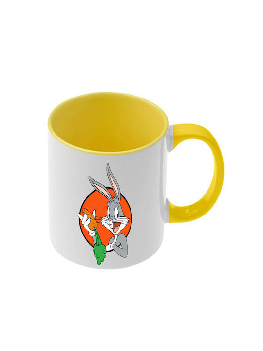 Чаша Looney Tunes Жълта Дръжка Вътрешна