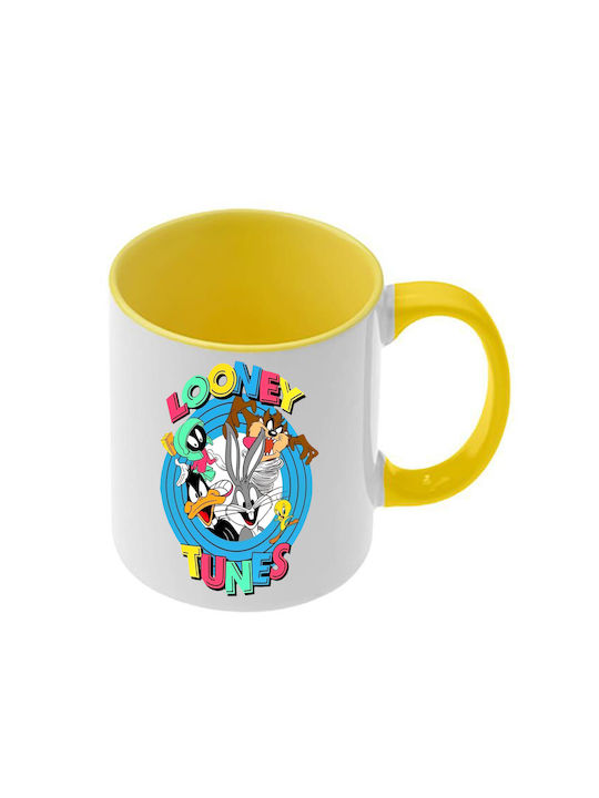 Чаша Looney Tunes Жълта Дръжка Вътрешна