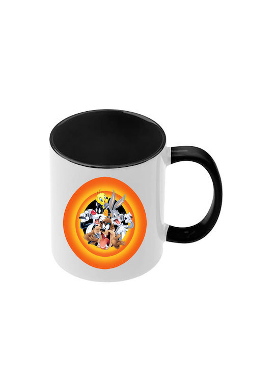 Чаша Looney Tunes Черна Дръжка Вътрешна