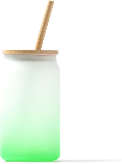 Dalby Mug Glass with Lid Green 350ml