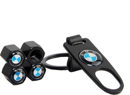 Capace Valvă Auto Breloc BMW Negre 5 Bucăți