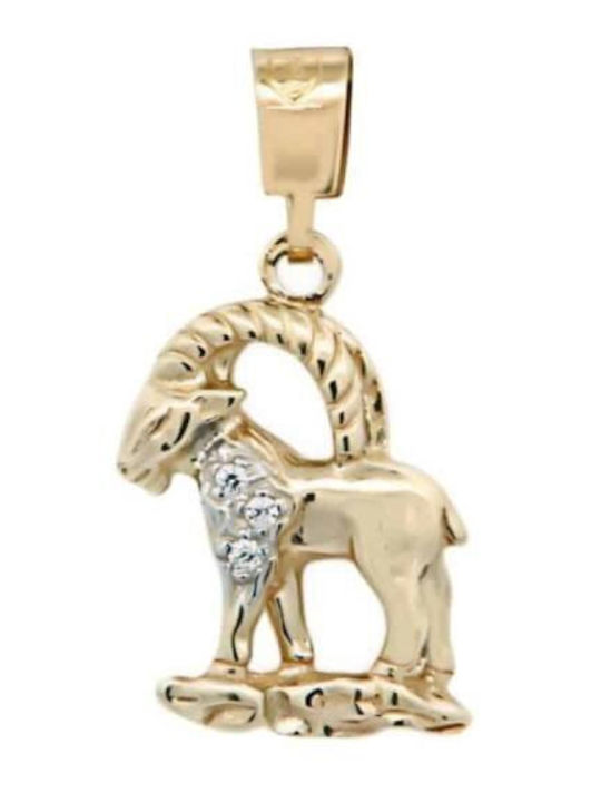 Charm Semn Zodiacal Capricorn din Aur Alb 14K