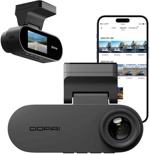 DDPAI A400 Σετ Κάμερα DVR Αυτοκινήτου 4K με Οθόνη Wi-Fi & Κάμερα Οπισθοπορείας