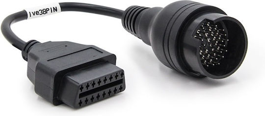 Techstar Adapter Kabel Nachrüstbar Kompatibel Mit Iveco Nutzfahrzeugen 38 Pin Zu OBD 2 16 Pin